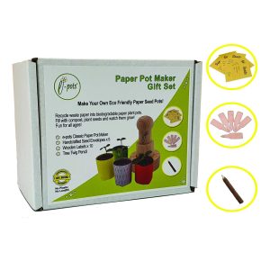 e-pots Paper Pot Maker Gift Set and highlighted accessories